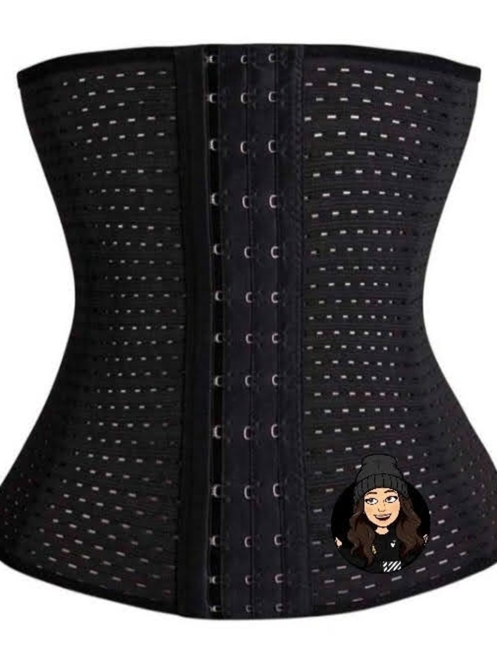 Black Waist Trainer Shapewear Hook-Front Cincher
